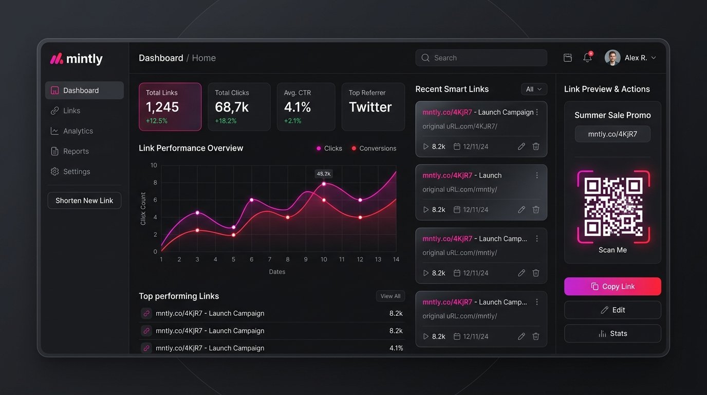 Mintly — Link Management, URL Shortener and Analytics Interface